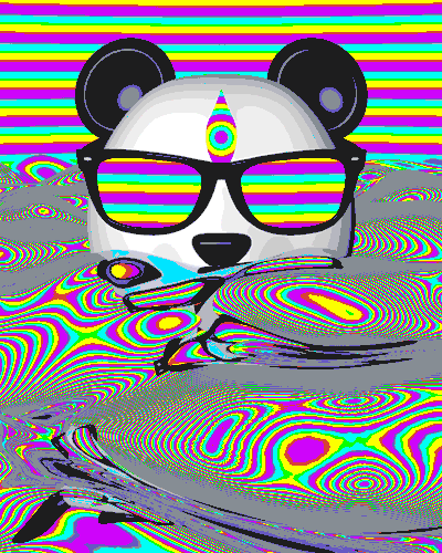 设计 熊猫 酷 波浪 彩虹 panda