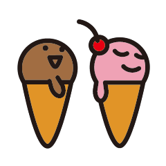 卡通 冰淇淋 樱桃 拍手