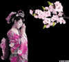 落花 和服 美人 唯美