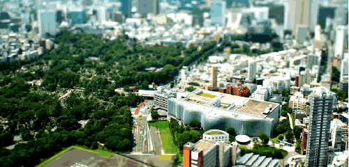 城市 日本 楼房 移轴摄影 绿化 迷你东京