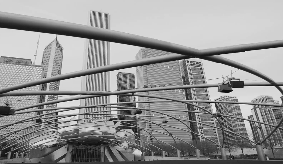 Around&the&world chicago&in&4K 美国 芝加哥 装置 高楼 黑白