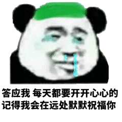 金馆长 熊猫 绿帽子 鼻涕眼泪 答应我 每天都要开心
