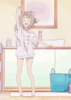小女生 欢跳 方框 卫生间
