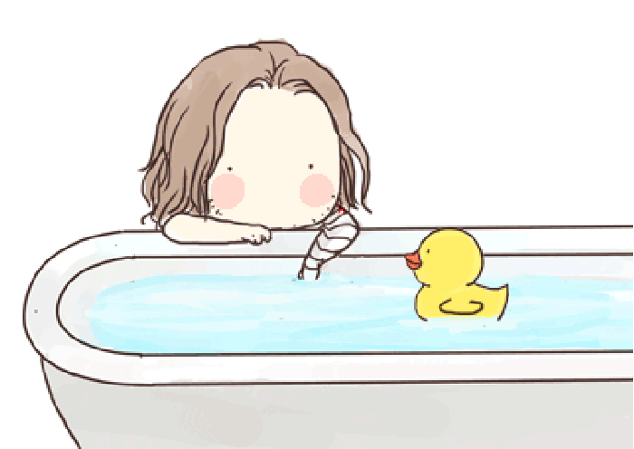 萌娃 小鸭 浴缸 动漫