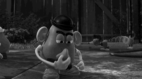 太神了 有趣的 故事 电影 有生气的 迪士尼 黑色和白色 动画 皮克斯 玩具总动员 玩具 沃尔特-迪士尼 potatohead先生
