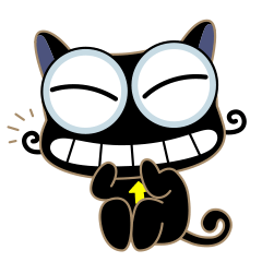 小黑猫 可爱 卡通 搞笑 开心