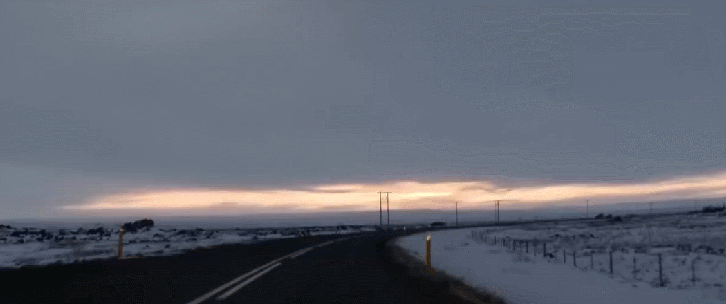 公路 冰岛 出行 天空 晚霞 纪录片 雪 风景