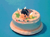 生日蛋糕 蜡烛 吹灭 奶油