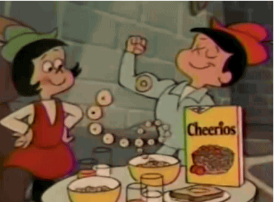 世纪80年代 商业的 男孩 女孩 营养 动画 通用磨坊 早餐麦片
