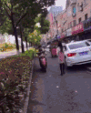 小逗比 搞笑 开摩托车 分两半