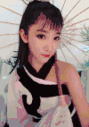 美女 长发 纸伞 大眼睛