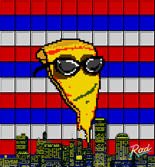 像素 pixel 披萨 得意