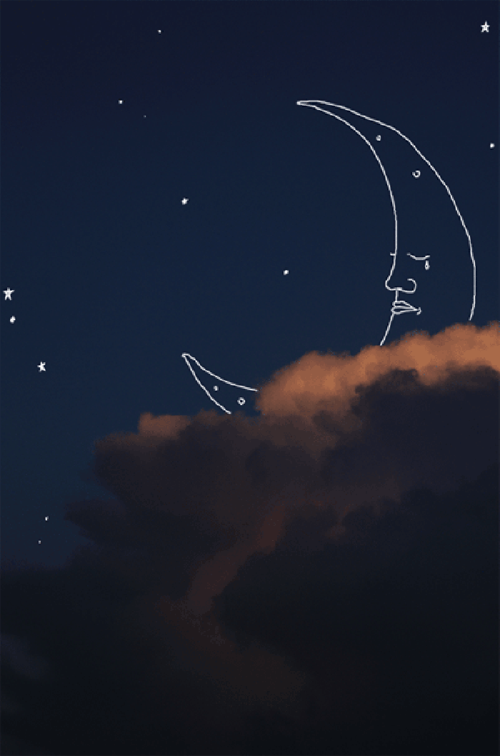 月亮 白云 动漫 动画