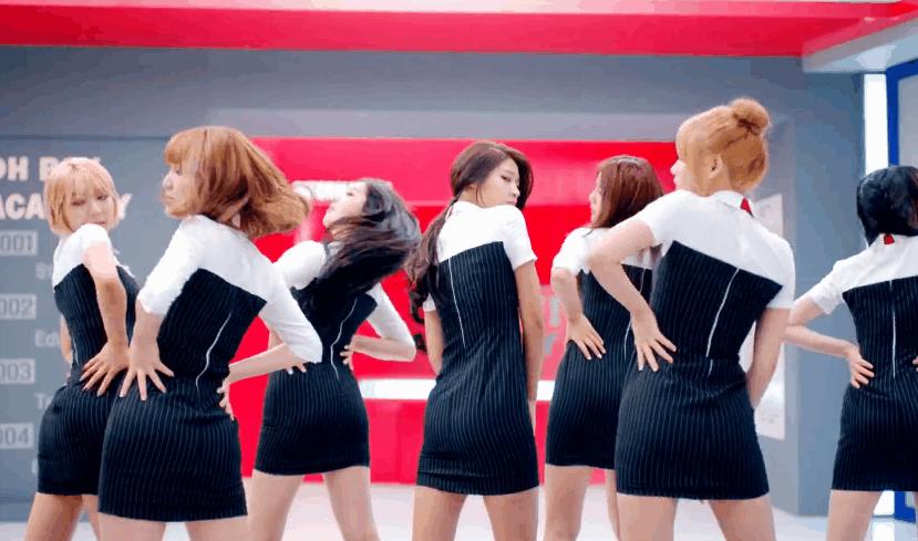 aoa mv ohboy 动作 回头 扭头 美女