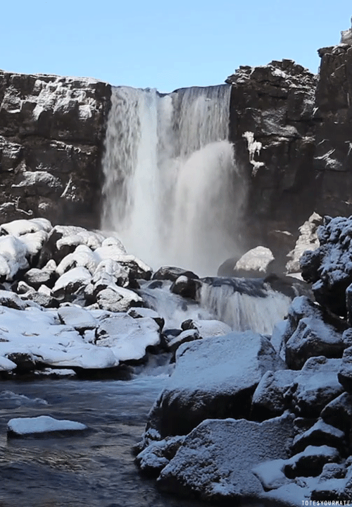瀑布 自然 风景 流水 冰川