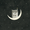 星空 夜晚 月亮 小房子