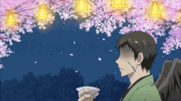 黑夜 白发女孩 落叶 灯光