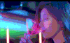 美女 灯光 闭眼睛 侧脸