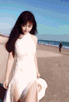海边 帽子 长发 美女