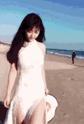 海边 帽子 长发 美女