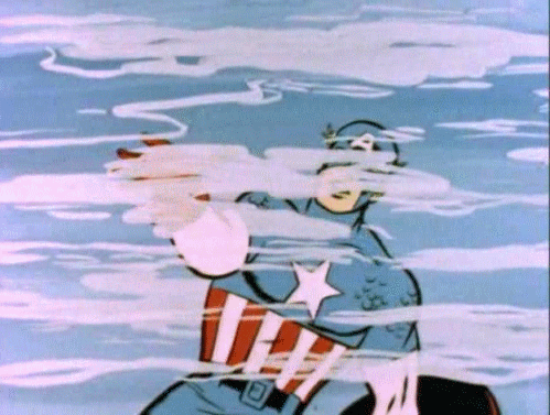 美国队长 动画 复古 90年代 云 Captain America
