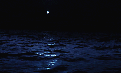 月亮 海水 浪花 宁静的夜