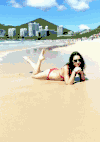 美女 沙滩 拍照 性感