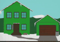 房子 绿色 白雪 冬天