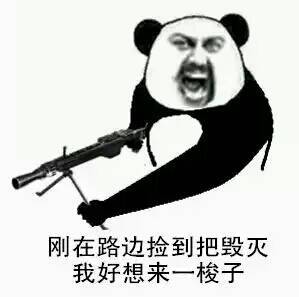 熊猫头 武器 刚在路边 捡到把毁灭 我好想来一梭子