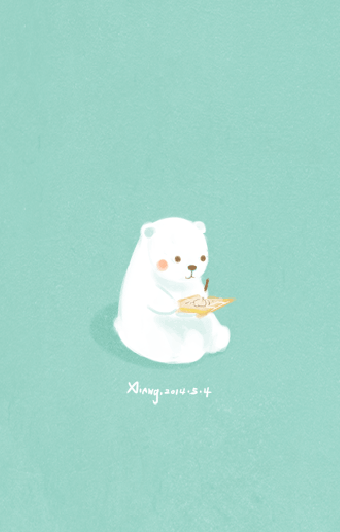 小白熊 学习 可爱 动漫
