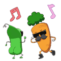 卡通 扭屁股 蔬菜 胡萝卜 音符
