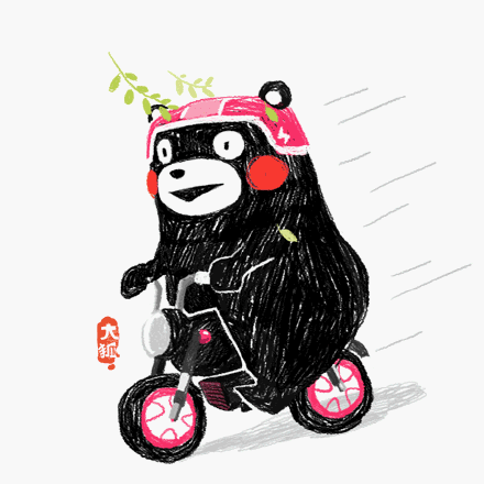 熊本熊 骑车 头盔 搞笑