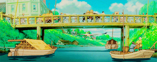 起风了 日本动漫 渔船 大桥 行人