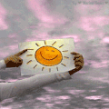太阳 笑脸 手指 天空