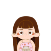 卡通 少女 疑问 思考