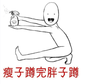 小胖子 搞笑 蠢萌 文字表情包 胖子蹲
