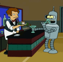 飞出个未来 Futurama 机器人 喝酒 卡通