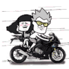蘑菇头 摩托车 行驶 高兴