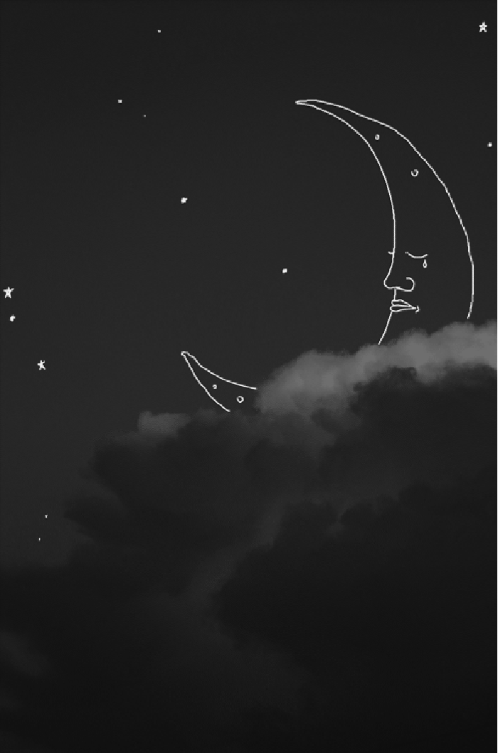 卡通 夜空 星光 月亮