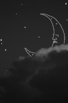 卡通 夜空 星光 月亮