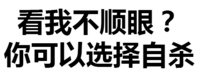 纯文字表情大全 黑色 搞笑 看我不顺眼你可以选择自杀