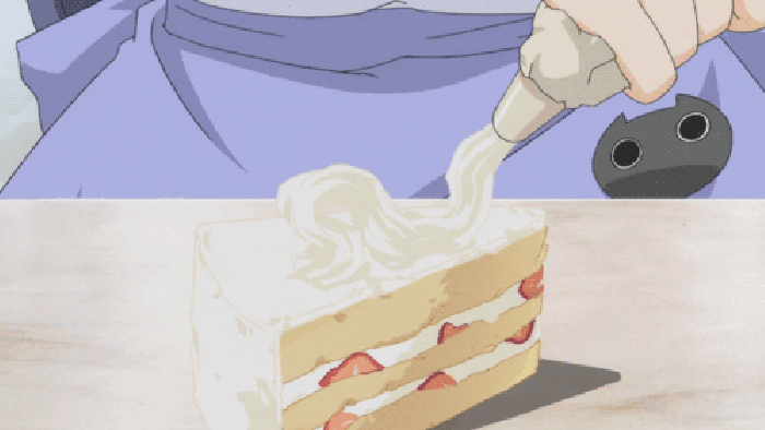 美食二次元 会动的食物 草莓蛋糕 甜点