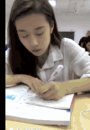 妹子 写作业 认真 一本正经
