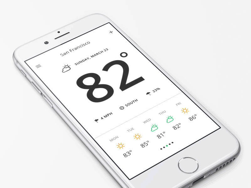 温度 日历 软件 天气 应用 手机 原型 ui ux