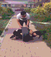 逗比男女 轮胎 恶搞 翻滚吧