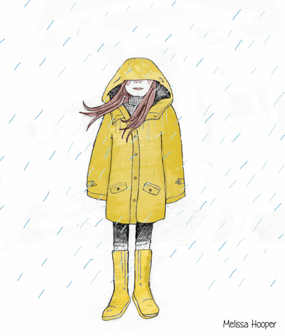 秋天 季节 雨衣 下雨 女孩