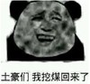 熊猫头 文字表情包 土豪们我挖煤回来了 搞怪 魔性 沙雕