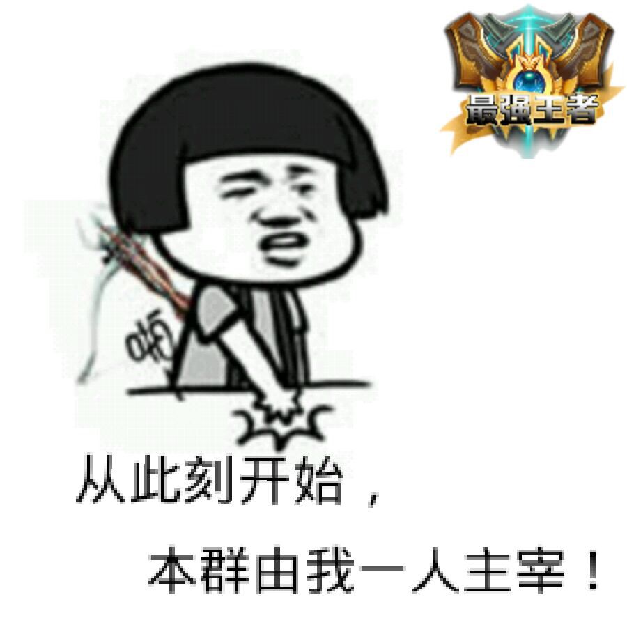 蘑菇头拍桌子恶搞从此刻开始本群由我一人主宰gif动图_动态图_表情包