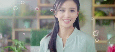 佟丽娅 清新 甜美 气泡 广告设计
