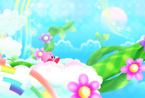 花朵 彩虹 白云 蛋糕的世界